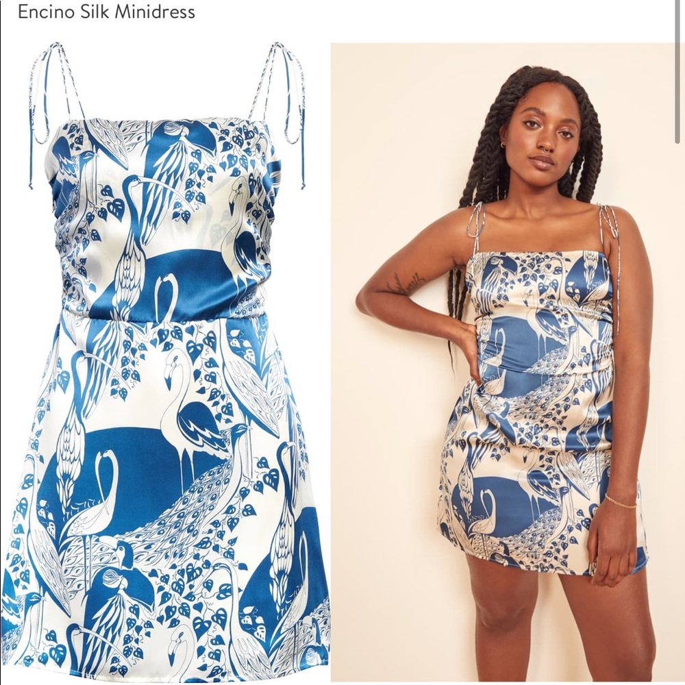 Reformation Encino Silk Minidress